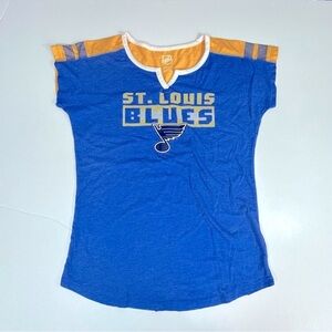 St. Louis‎ Blues V-Neck T-Shirt Size Girls 14
